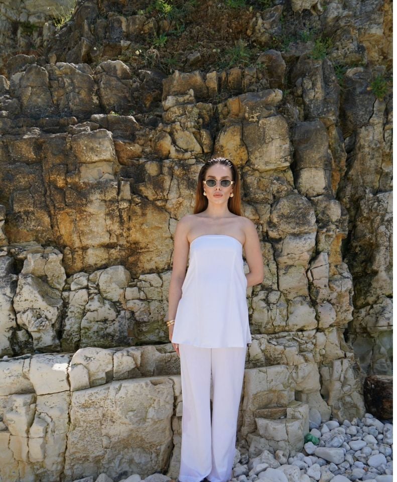 Gilda Beyaz Keten Takım
